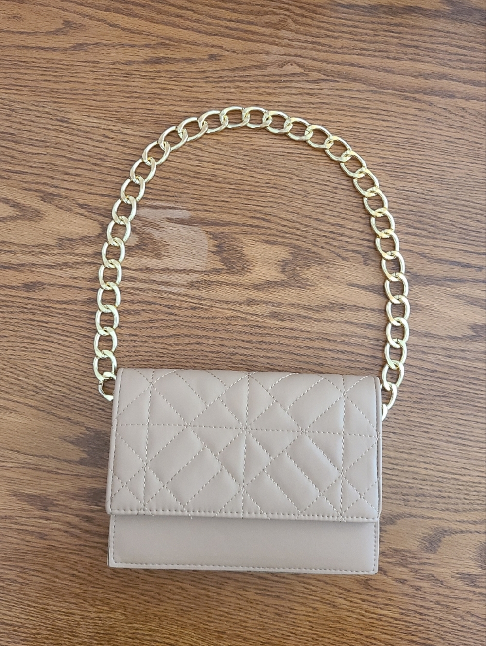 Shein Quilted Beige Shoulder Bag
